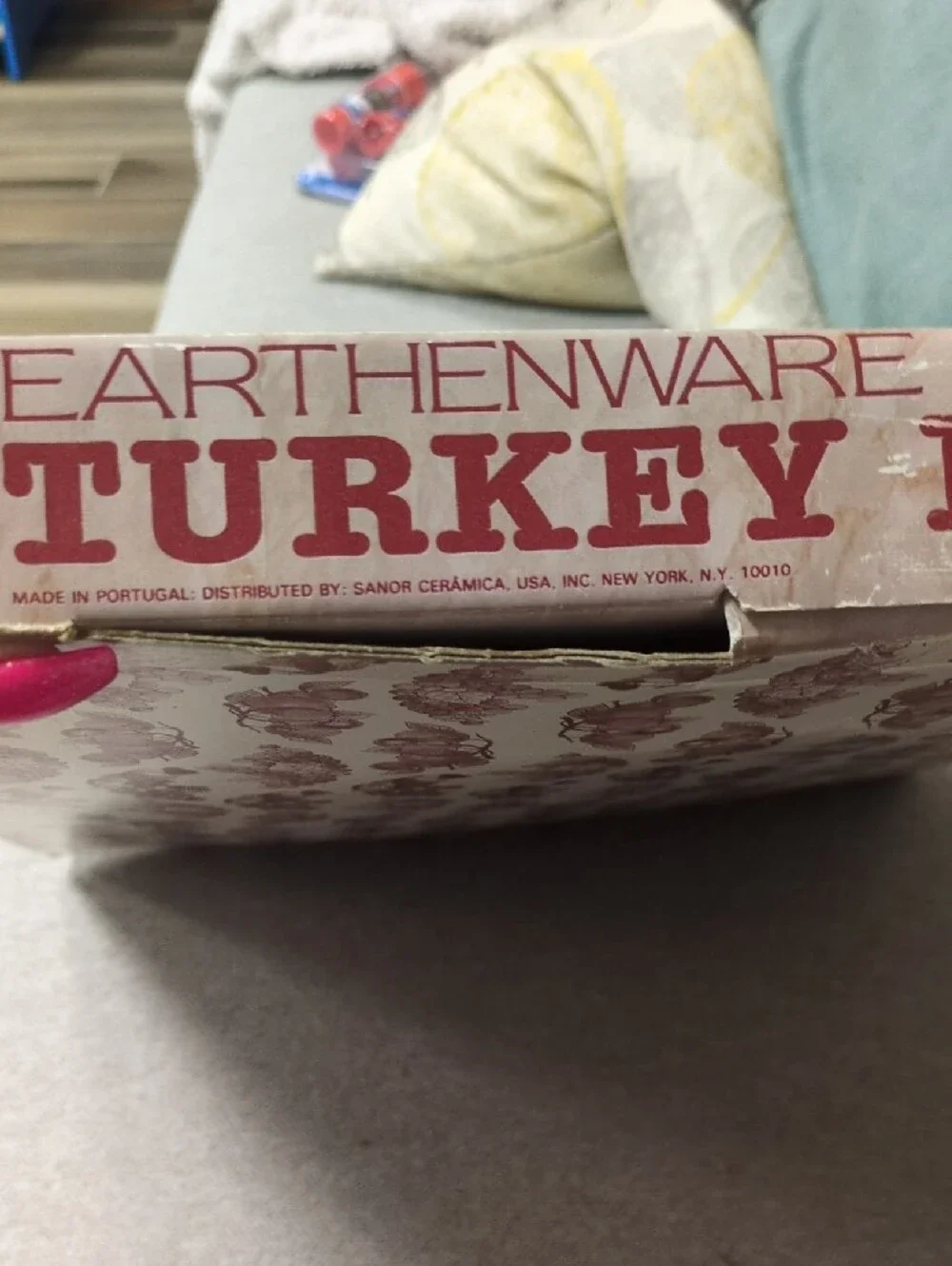Vintage Embossed White Turkey Serving Platter